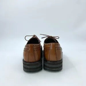 Q12286 Prada size 40.5 brown Baroque carved lace-up thick-soled leather shoes wi Prada | Shoes | Q2286 Prada Size 45 Brown Baroque Carved  main image 3